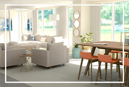 An interior view of a room at Weston Bridges